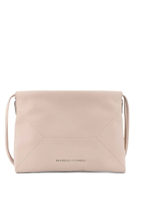 Brunello Cucinelli logo-lettering shoulder bag - Neutrals