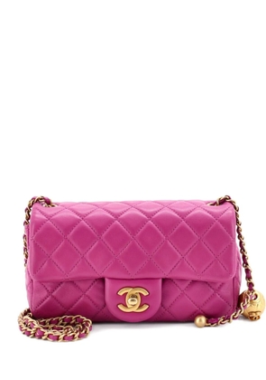CHANEL Pre-Owned Pearl Crush Flap Bag Quilted Lambskin Mini crossbody bag - Purple