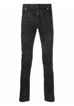Balmain debossed-logo detail jeans - Black