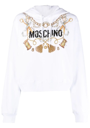 Moschino logo-print organic cotton hoodie - White
