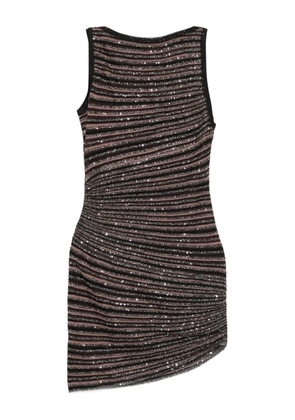 Missoni sequin-striped sleeveless mini dress - Brown