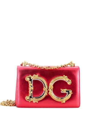 Dolce & Gabbana Pre-Owned DG Girls Flap Bag Embellished Leather Small crossbody bag - Pink