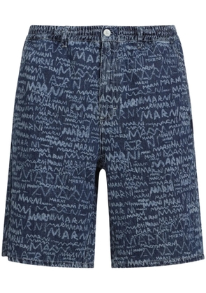 Marni logo-print shorts - Blue
