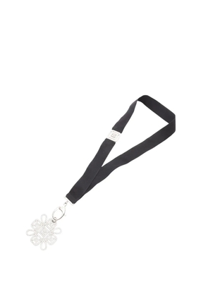 CHANEL Pre-Owned 2017 Stainless Steel Crystal CC Cross Lanyard Necklace costume necklace - Black