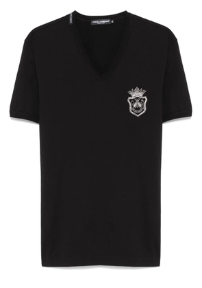 Dolce & Gabbana heraldic-embroidered T-shirt - Black