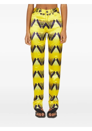 MERYLL ROGGE graphic-print satin trousers - Yellow