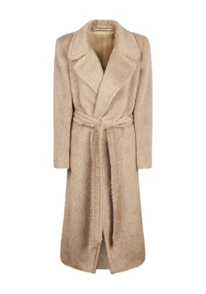 Tagliatore belted-waist notched-lapel coat - Neutrals