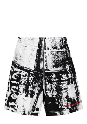 Alexander McQueen abstract-print swim shorts - White