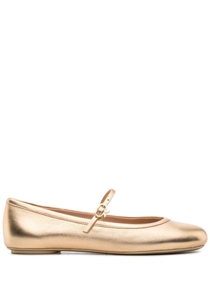 Gianvito Rossi Carla buckled ballerina shoes - Gold