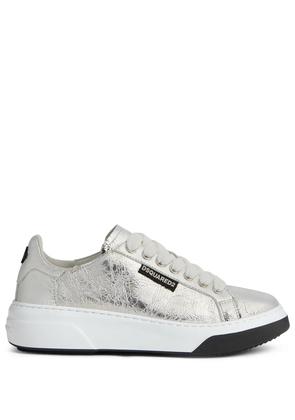DSQUARED2 metallic-finish lace-up sneakers - Silver