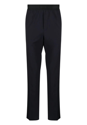 MSGM logo-waistband straight-leg trousers - Blue