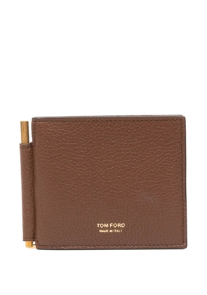 TOM FORD money-clip leather card holder - Brown