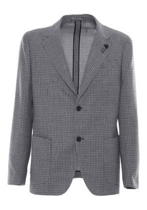 Lardini micro-check single-breasted blazer - 830BI