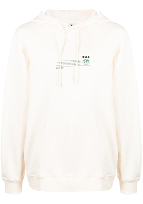MSGM Fantastic Green Future-print hoodie - Neutrals