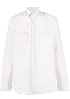 Lardini striped flap-pockets shirt - Neutrals