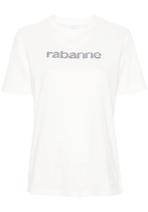 Rabanne sequined-logo cotton T-shirt - White