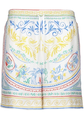 Casablanca La Déesse du Stade silk shorts - White