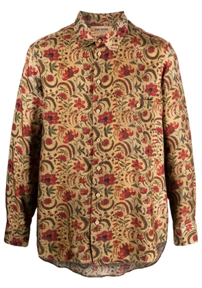 Uma Wang floral-print long-sleeved shirt - Neutrals