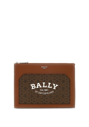 Bally logo-print clutch - Brown
