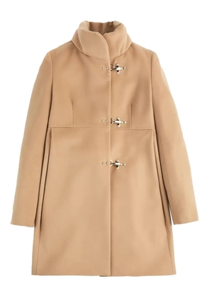 Fay high-neck toggle-fastening coat - Neutrals
