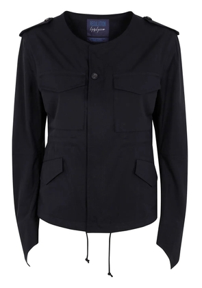 Yohji Yamamoto collarless fitted jacket - Black