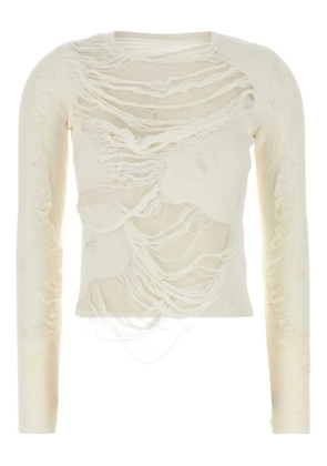 MM6 Maison Margiela ripped-effect jumper - White