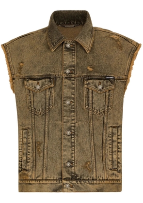 Dolce & Gabbana overdyed denim gilet - Neutrals