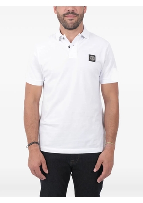 Stone Island logo-patch polo shirt - White