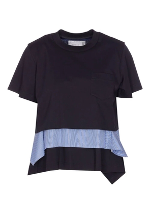 sacai pocket asymmetrical hem t-shirt - Blue