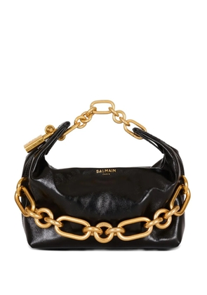 Balmain mini Sync chain-embellished leather tote bag - Black