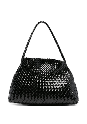 DRAGON DIFFUSION patent-leather woven tote bag - Black