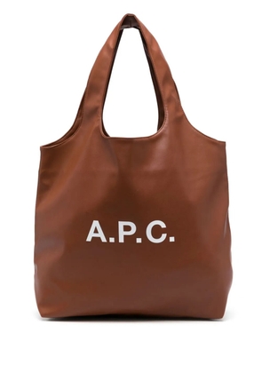 A.P.C. logo-print tote bag - Brown
