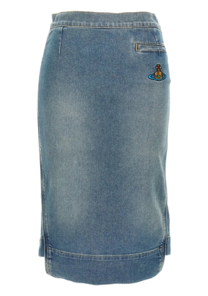 Vivienne Westwood Orb logo embroidery skirt - Blue