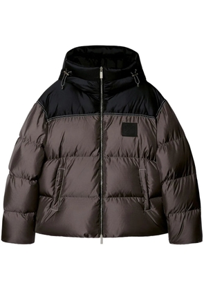 Off-White logo-patch puffer jacket - Black