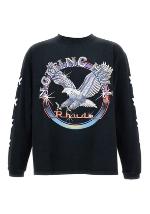RHUDE eagle-print ribbed sweatshirt - Black