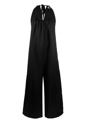Alysi halterneck satin jumpsuit - Black