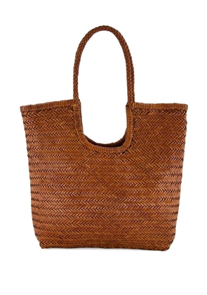 DRAGON DIFFUSION NS Diagonal Triple Jump leather shoulder bag - Brown