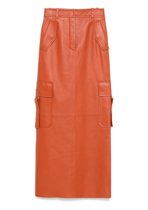 ZIMMERMANN Illustration leather maxi skirt - Orange