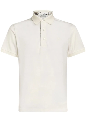 ETRO Pegaso-embroidered cotton polo shirt - White