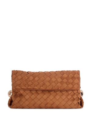 LIU JO woven-design clutch bag - Brown