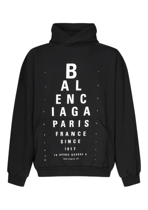 Balenciaga Optical eye-chart print hoodie - Black