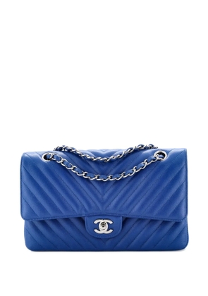 CHANEL Pre-Owned Classic Double Flap Bag Chevron Caviar Medium shoulder bag - Blue