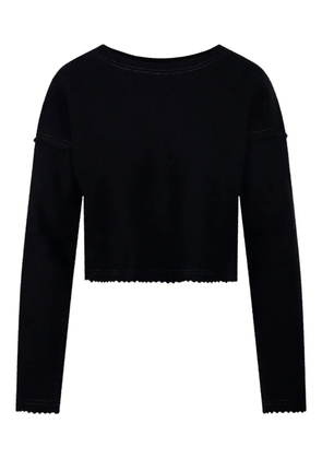 Max Mara scalloped-edge crop top - Black
