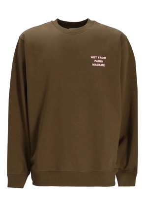 Drôle De Monsieur embroidered cotton sweatshirt - Green