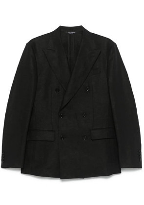 Dolce & Gabbana double-breasted linen blazer - Black