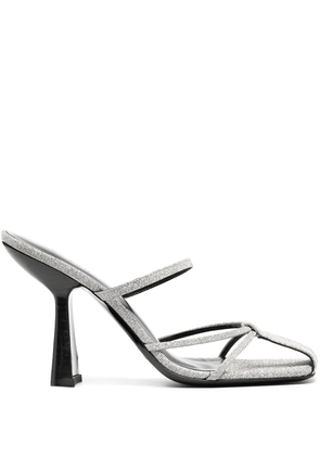 BY FAR glitter strap sandals - Silver