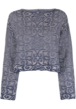 Emporio Armani patterned intarsia knit jumper - Blue