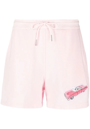 Thom Browne car-embroidered piqué shorts - Pink