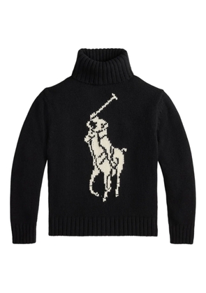 Polo Ralph Lauren Polo-player intarsia wool sweater - Black
