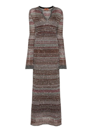 Missoni V-neck zigzag knitted dress - Black